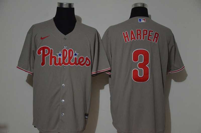 Phillies 3 Bryce Harper Gray 2020 Nike Cool Base Jersey,We sell and wholesale Phillies 3 Bryce Harper Gray 2020 Nike Cool Base Jersey on line form chian!